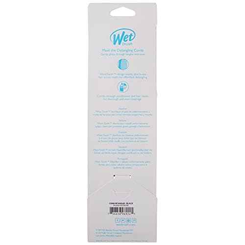 Wet Brush Detangling Comb, Black - Wide Tooth Hair Detangler with WaveTooth Design that Gently and Glides Through Tangles - Brush Throough Conditioner and Hair Masks - Gentle On Scalp and Pain-Free