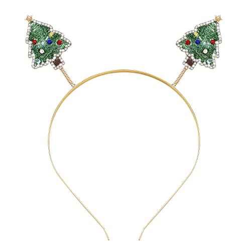 Christmas Headbands for Women Glitter Christmas Tree Snowflake Reindeer Headband Crystal Xmas Holiday Party Hair Accessories