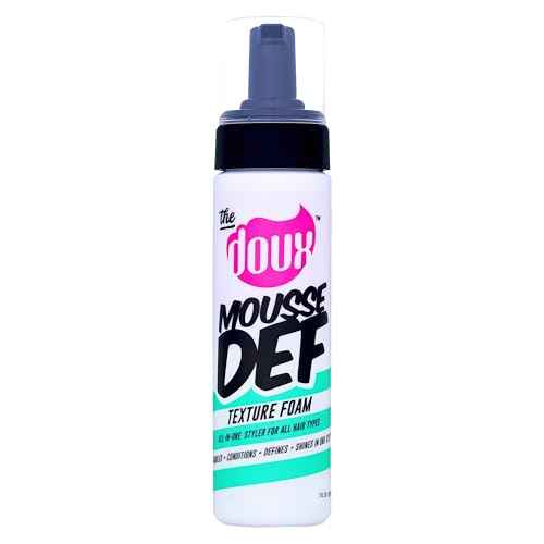 The Doux Multi-Use Mousse for Curly Hair Mousse Def Texture Foam for Styling, Curl Definition, Volume & Shine ? Curl Cream Alternative for Textured Hair & Natural Hair Styles