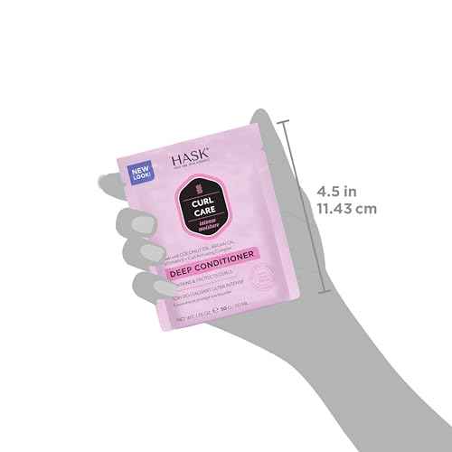 HASK CURL CARE Deep Conditioner Treatments for curly hair- vegan formula, cruelty free, color safe, gluten-free, sulfate-free, paraben-free - Pack of 6