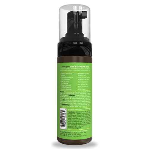DermOrganic Volume Foam Mousse Firm Hold - Root Lift, Curl Support, Thicker Hairstyles, Alcohol-Free, 5.1 oz