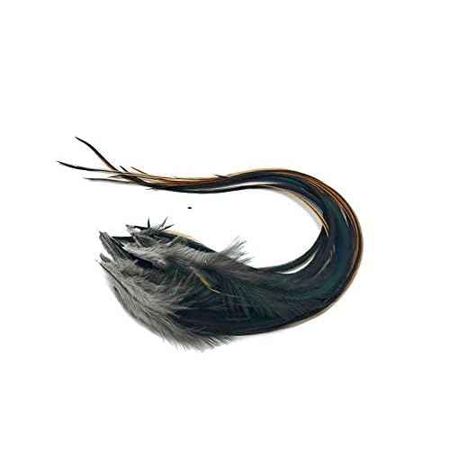 Moonlight Feather | 6 Pieces - Furnace Thick Long Rooster Hair Extension Feathers Whiting Hackle