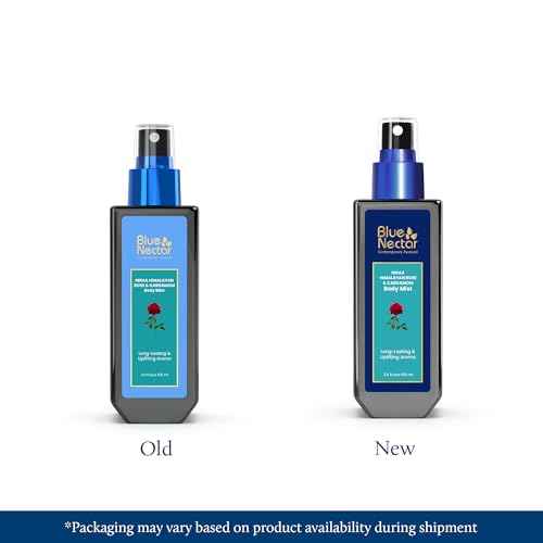 Blue Nectar Uplifting Body Mist with Himalyan Rose and Cardamom for long lasting freshness and aromatic body odor (3.4 Fl oz)