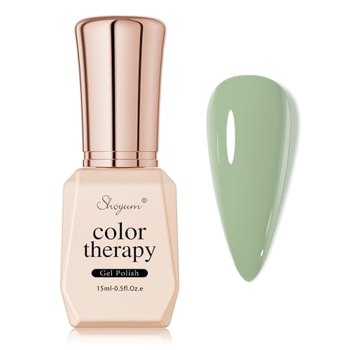 Eucalyptus Green/Sage Green Color Gel Nail Polish 15ml, Soak Off U V LED Nail Lamp Gel Polish Nail Art Manicure Salon DIY Home 0.51Oz Gift for Women