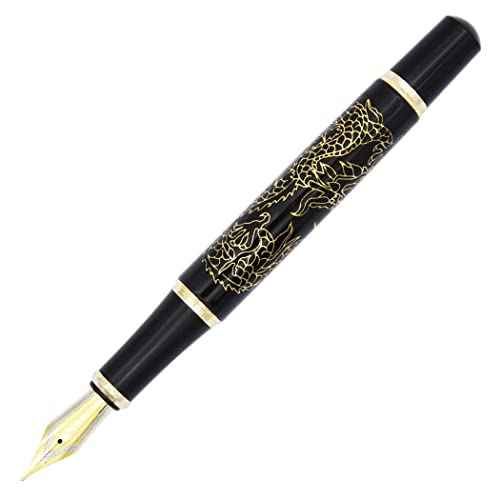 Gullor Fountain Pen Descendants of the Dragon/Loong Black with Golden Dragon pattern & Chinese Characters