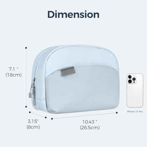 pack all Travel Toiletry Bag, Multi-Compartment Cosmetic Bag, Water-Resistant Makeup Bag for Toiletries, Accessories (Glacier Blue)