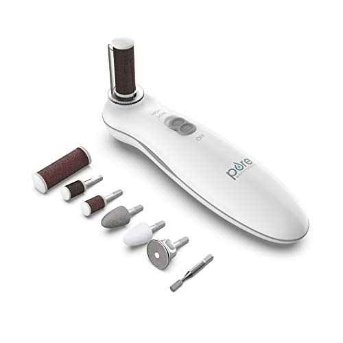 Pure Enrichment PurePedi Deluxe 10-Piece Pedicure Set - Professional at-Home Pedicure Kit with Attachments: Cordless Nail File, Drill, Callus Remover, & Protective Cap - Easy to Use, Salon-Quality