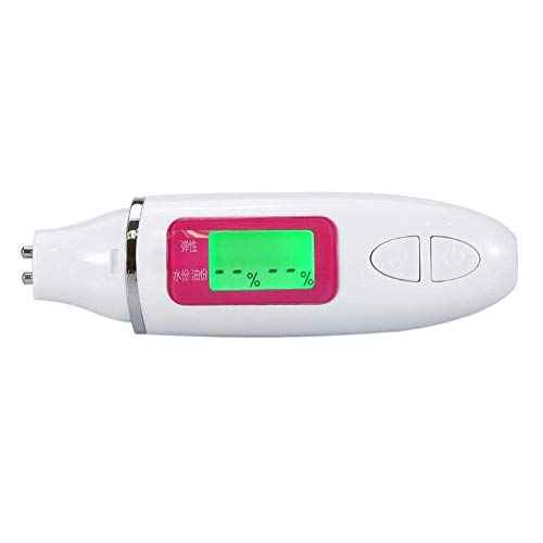 Skin Analyzer, Digital Skin Tester, LCD Display Precision Skin Sensor Tester, Handheld And Portable Water Analyzer (White)
