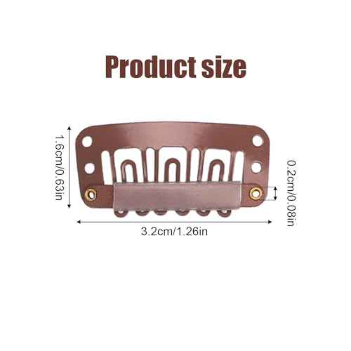 32pcs U-Shaped Wig Clips - Small Comb Metal Clips with Soft Rubber Snaps - Accessories for Wigs, Braids, Hair & DIY Chunni