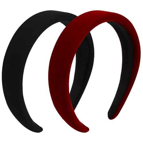 Black Velvet Headband for Women - Non Slip Thick 1.3 Inches Wide Headband for Women's Hair Fashion Accessory