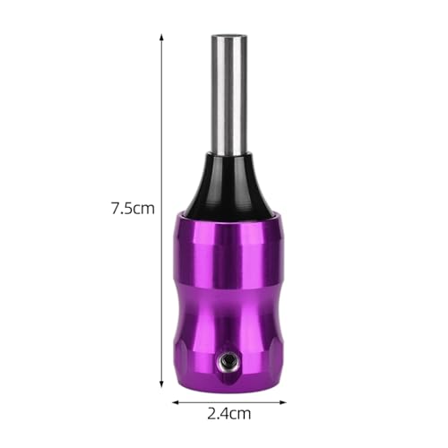 ATOMUS Tattoo Grip Handle, 24mm Short Aluminum Grip for Standard Needles 2mm Screw Lock Non-Slip Tattoo Machine Handle Lightweight Tattoo Equipment for Artists