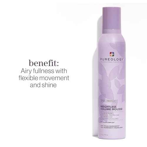 Pureology Style + Protect Weightless Volume Mousse For Fine and Color-Treated Hair - Lightweight and Volumizing Mouss, Sulfate-Free & Vegan