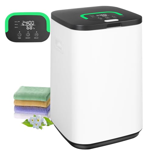 Towel Warmer for Bathroom, 23L Large Towel Warmers, Heated Towel Warmer Bucket with LED Display, 3 Heating Modes, 20/40/60 Min, Auto Shut Off, Child Lock, Black