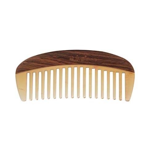 TAN MUJIANG Wooden Sheep or Cow Horn Comb Smooth Luxury Set, Anti-Static YTB 5-11 with Case