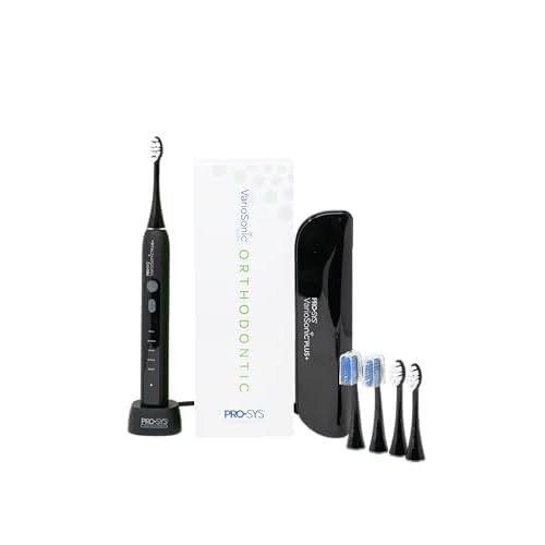 PRO-SYS¢ç VarioSonic Plus+ Orthodontic Kit Professional Electric Toothbrush, Rechargeable with Pressure Sensor and Timer, Customizable Intensity Powered Toothbrush with Travel Case