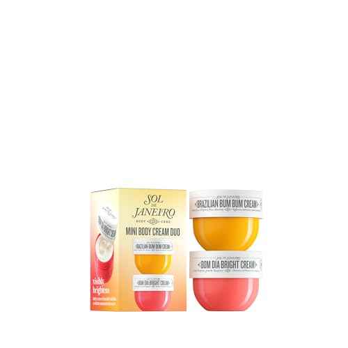 Sol de Janeiro Mini Body Cream Trial Set - Travel Size Gift Set - Beauty Stocking Stuffers - Brazilian Bum Bum Cream & Bom Dia Bright Cream - 2 Piece Set 25 mL - $24 Value