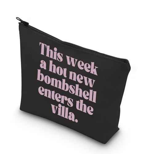 WCGXKO Reality TV Dating Gift Coworker Gift Viewing Party Gift This Week a Hot New Bombshell Enters the Villa Zipper Pouch Makeup Bag (enters the vil)