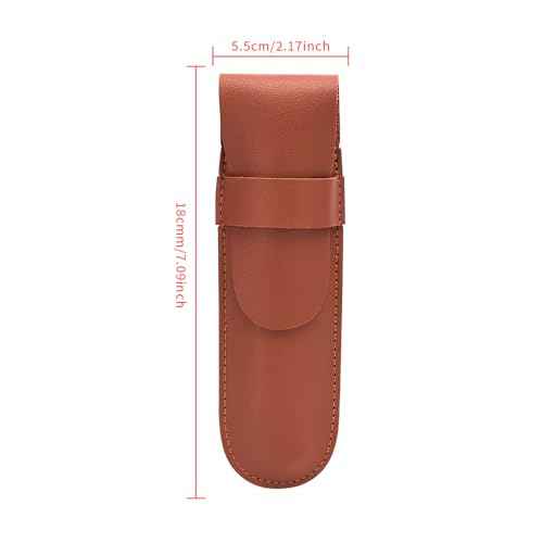 2 Pack Straight Razor Case Pouch Sleeve Flap Cover Sheath Protective Holster PU Leather Carrying Holder Protector For Straight Edge Razors Blade Safety Travel Barber Close Shaving Manual Shaver