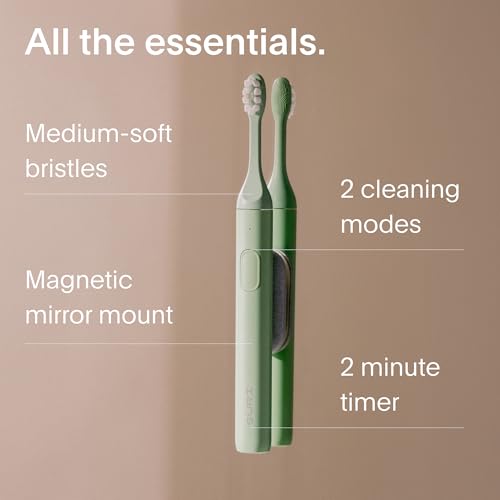 SURI 1.0 Sonic Electric Toothbrush | 1 Month+ Battery | Designed in California | Electric Toothbrush for Adults | Travel Toothbrushes | Tooth Brush | Green