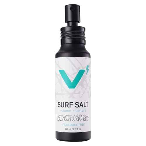 VOLT Surf Sea Salt Spray for Hair & Beard ? Natural Volumizing & Texturizing Spray with Activated Charcoal, Kaolin & Sea Kelp ? Aerosol-Free, Travel-Size - Fragrance Free, 2.7 Fl Oz (80ml)
