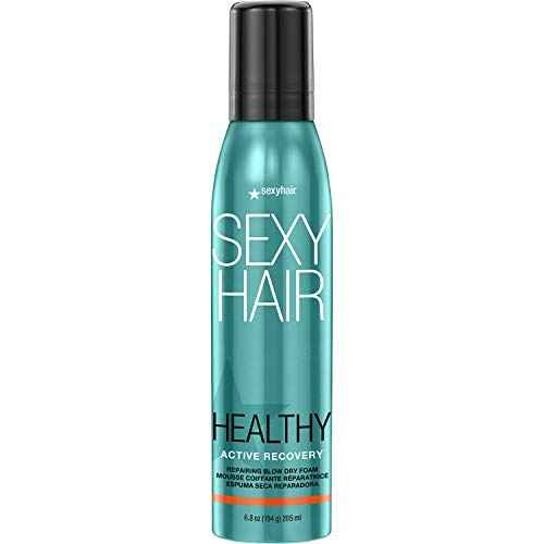 SexyHair Healthy Active Recovery Repairing Blow Dry Foam | Up to 99% Breakage Reduction | Helps Repair | All Hair Types