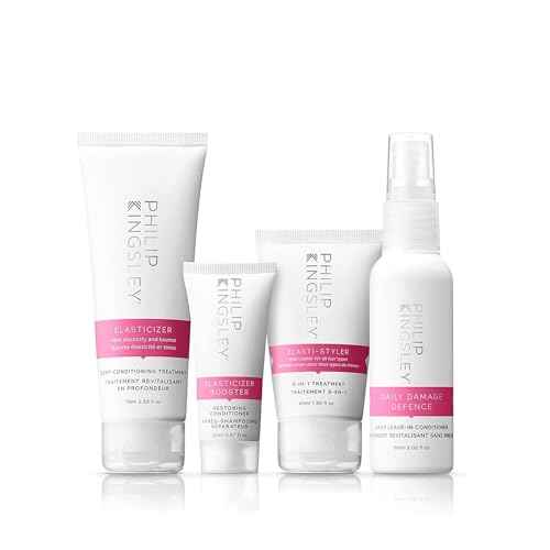 PHILIP KINGSLEY Elasticizer Deep Conditioning Treatment Hair Care Kit - Repair Hair Mask, Booster, Leave-In Conditioner Spray and Styling Cream, Adds Bounce and Shine, for Dry Damaged Hair