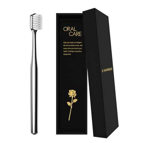 Z-VAPRESS Luxury Silver Manual Toothbrush Soft Bristles Better Gift Elegant Electroplated Design Perfect for Home, Hospitality or Travel Toothbrushes for Sensitive Teeth