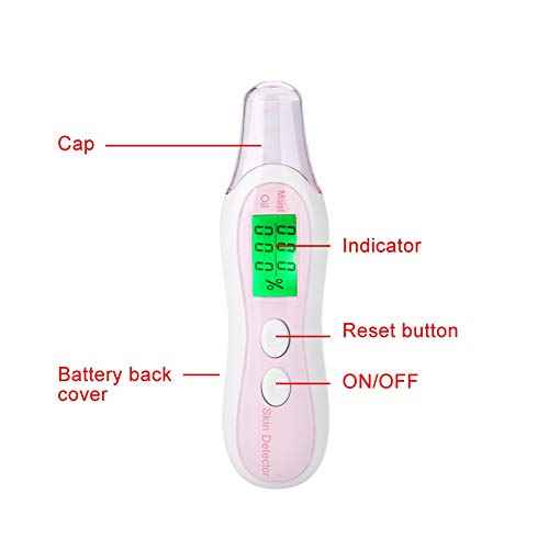 Sonew Digital Skin Tester Pen with LCD Display, Precision Facial Skin Moisture/Oil Analyzer for Skin Care for Traveling, Home, Beauty Salon (White)