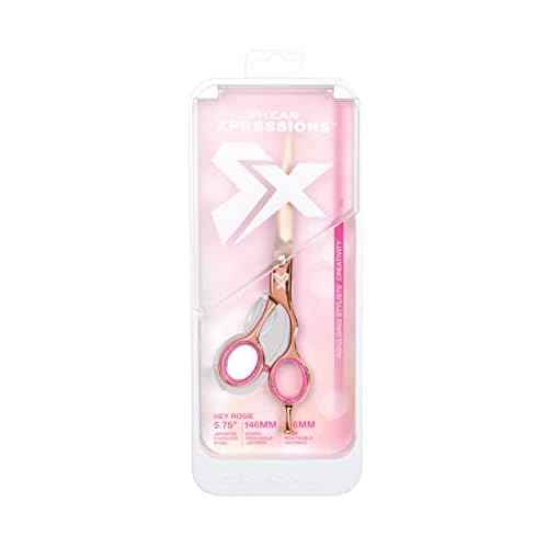 Cricket Shear Xpressions 5.75" Professional Hair Cutting Scissors - Barber Scissors, Japanese Stainless Steel, Comfort Silencer, Ideal for Stylists and Home Use, Hey Rosie - Rose Gold