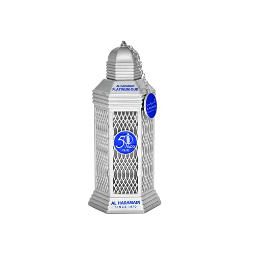 Al Haramain 50 Years Platinum Oud for Unisex Eau de Parfum Spray, 3.4 Ounce Limited Edition