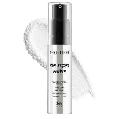 Thick Fiber Hair Styling Powder ? Tangle-Free, Non-Sticky, No White Residue ? Infused Clay-Based Powder for Volumizing & Texturizing ? Matte Finish for Women and Men ? Medium Hold ? 26g