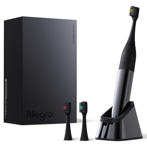 Allegro Luxury Premium Polished Metal Sonic Toothbrush M1,Gunmetal Grey