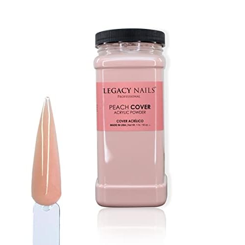 Legacy Nails Professional Cover Acrylic Powder - 1 Lb - Ideal For French Nail Art & Natural Look (COVER PEACH)