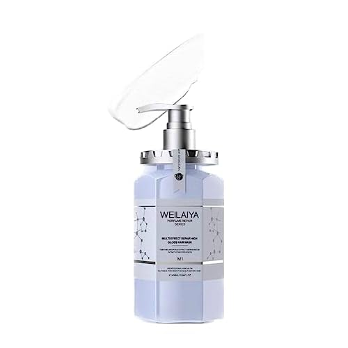 Weilaiya High Gloss Hair Mask 450mL (Repair damaged hair, Rebuid hair structure, Soft & Smooth hair, Anti frizzy hair, Heat protection, & keeps the hair color last longer up to 6 weeks)