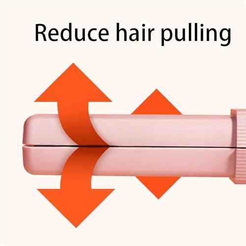 Cordless Hair Straightener, 2 in 1 Portable Mini Ceramic Flat Iron and Curler, USB-C Rechargeable Travel Straightener, Lock in Moisture & Shine, 3 Levels Adjustable (Pink)