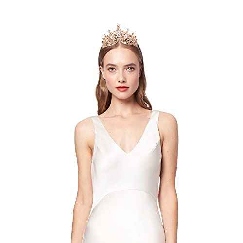 Crowns for Women, Gold Tiaras - Baroque Medieval Renaissance Crystal Headband for Queen Bride Princess Girl Birthday Festival Halloween Costumes Cosplay Party Wedding Prom Pageant Homecoming