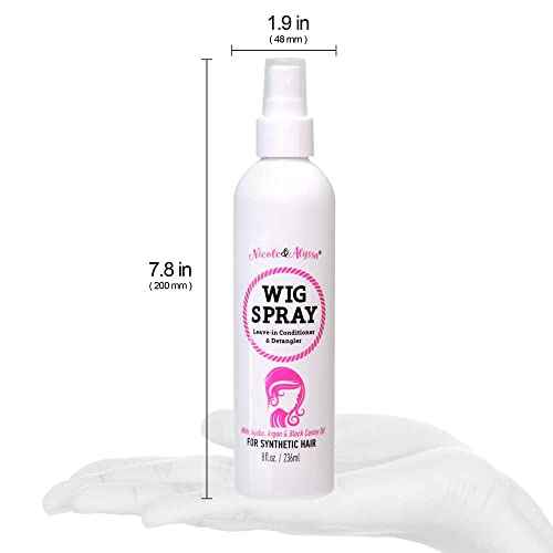 Nicole & Alyssa - Wig Spray For Synthetic Hair 8oz - Leave-in Conditioner, Detangler, Moisturizer
