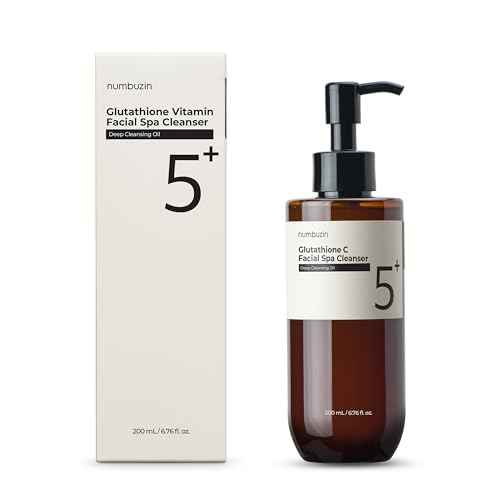 numbuzin No.5 Cleansing Oil | Glutathione C Facial Spa Cleanser | Gentle Cleanser for Blackhead, Pore, Makeup Remover | Vitamin C, Niacinamide | Double Cleansing, Korean Skincare | 6.76 fl. oz.