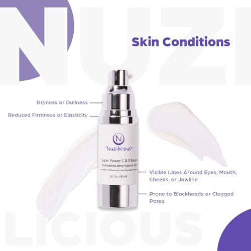 Professional Grade Super C & E Serum for Glowing Skin ? Stabilized, Non-Stinging Vitamin C Formula ? Vegan, Cruelty-Free, Anti-Dullness Face Serum ? 1 oz