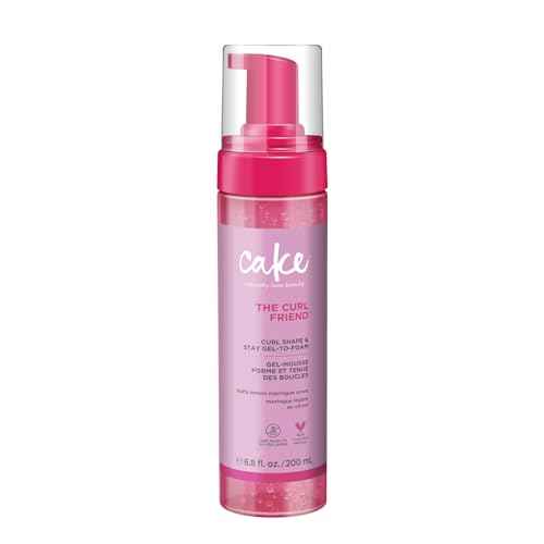 Cake Beauty Gel-to-Foam Styler, The Curl Friend ? Volumizing & High Hold Gel to Foam - Flake Free Frizz Control - Infused with Coconut Oil & Shea Butter - For Curly Hair- 6.8 fl oz./ 200 mL