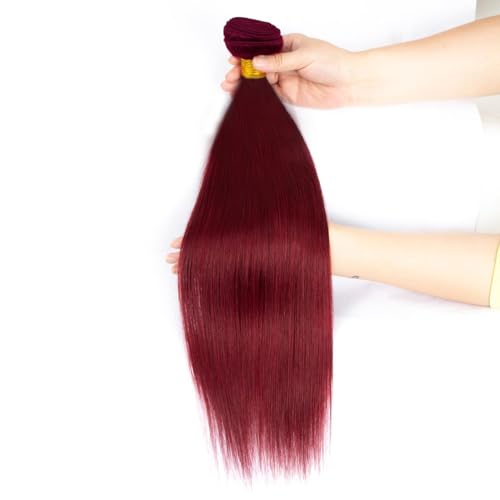 Brazilian Virgin Human Hair Bundles Burgundy 99J Straight Wave Bundles Human Hair 26 28 30 inch Unprocessed Brazilian Wine Red Quick Weave Hair for Black Women