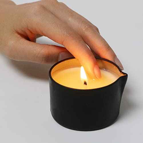 Organic Soybean Wax Essential Oil Infused Massage Oil SPA Candle for Couples, Home Scented Candle for Relaxation Bluberry Cake Scent 2.35OZ