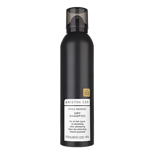 Kristin Ess Dry Shampoo Spray for Oily Hair - Absorbs Oil, Adds Volume with Minimal Residue, Style Extender + Fragrance Refresher - Sulfate-Free, Vegan + Color Safe - Fresh Pear Fragrance