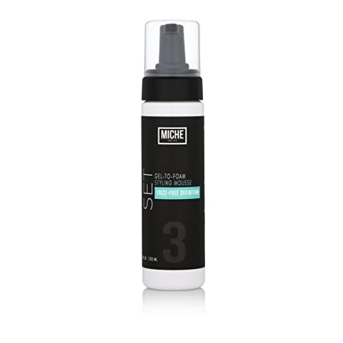Miche Beauty Set Gel to Foam Mousse - Lightweight Styling Foam for All Hair Types, Long-Lasting Hold & Definition, Flexibility & Frizz Control, 7.5 fl oz