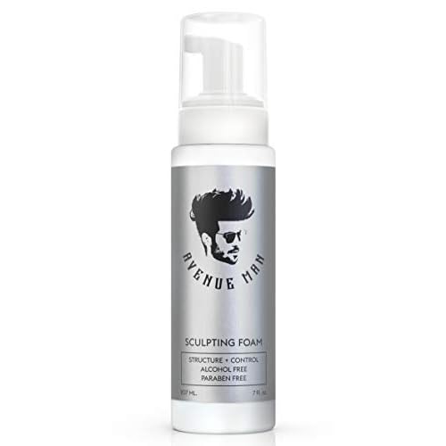 Avenue Man Sculpting Foam for Men - 7 Oz - Frizz Control & Firm Hold Hair Mousse for Men - Styling Hair Products - Men¡¯s Mousse for Hair Styling with No Crunch, Clean Texture & Long-Lasting Lift