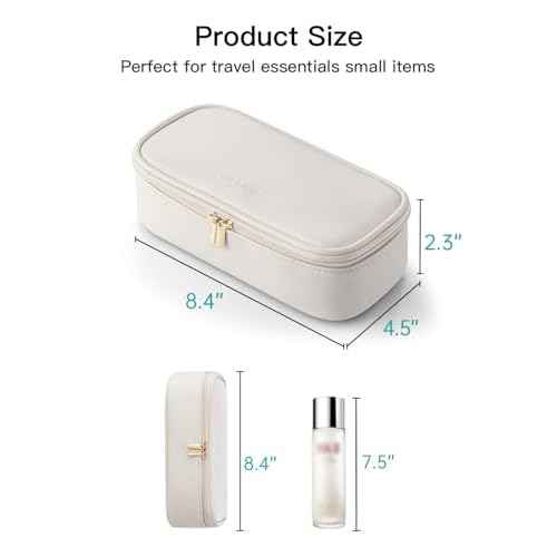 Vlando Travel Makeup Bag,Small Makeup Pouch Cosmetic Bag for Women Makeup Organizer Bag Gifts for Women Girlfriend Teacher Mom Brithday Gifts-White