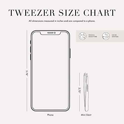 Tweezerman Mini Slant Tweezer - Tweezers for Eyebrows, Travel Tweezers for Eyebrows, Facial Hair (Neon Pink)