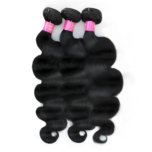 12A Brazilian Human Hair Bundles 16 18 20 Inch Body Wave Bundles Human Hair 100% Unprocessed Brazilian Virgin Human Hair Body Wave 3 Bundles Human Hair Extension Natural Color