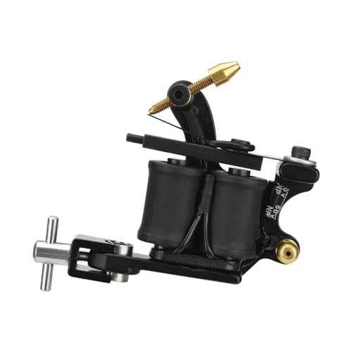 Coil Tattoo Machine Gun 10 Wraps Alloy Tattoo Coils Machine Liner Shader Guns for Tattoo Artists Beginners (Black)