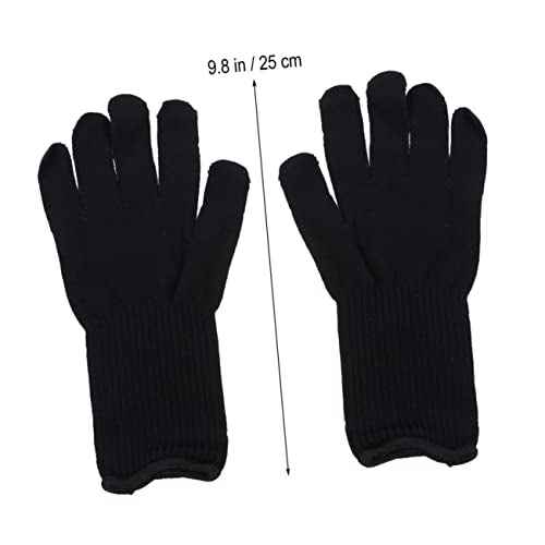 Hair Straightener Curler Gloves 2 Pack Heat Resistant Perm Gloves Anti-scalding Heatproof Black for Styling